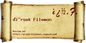 Érsek Filemon névjegykártya